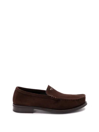 Prada Suede Loafers In Brown