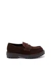 Prada Double Chocolate Platform Loafer In Blue