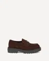 Prada Suede Loafers With Chunky Sole And Round Toe In Brown