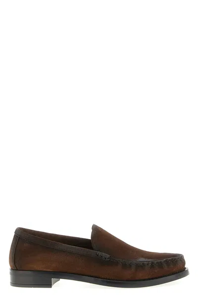 Prada Round-toe Loafers In Brown