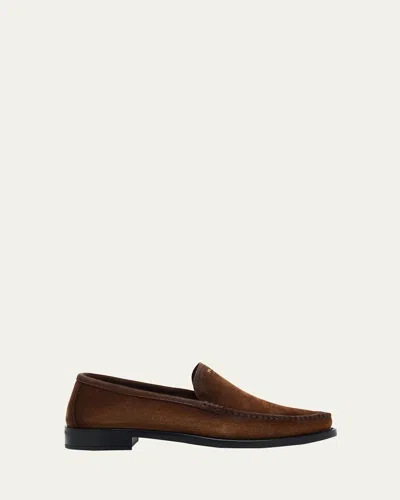 Prada Suede Loafers In Brown