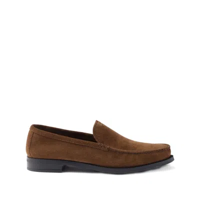 Prada Suede Loafers In Brown