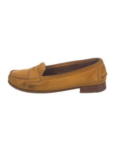 Pre-owned Prada Suede Loafers In Brown