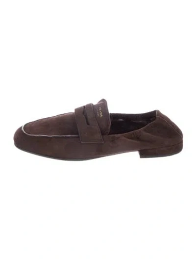 Pre-owned Prada Suede Loafers In Brown