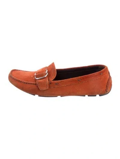 Pre-owned Prada Suede Loafers In Brown