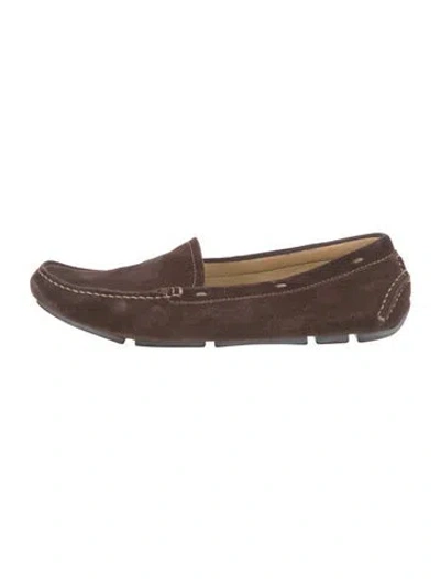 Pre-owned Prada Suede Loafers In Brown