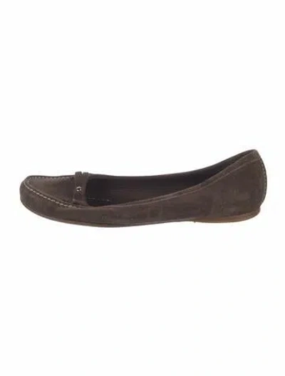 Pre-owned Prada Suede Loafers In Brown