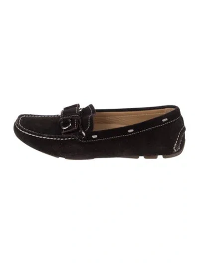 Pre-owned Prada Suede Loafers In Brown