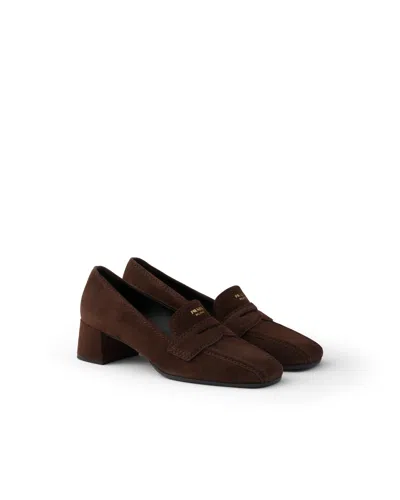 Prada Suede Loafers In Brown