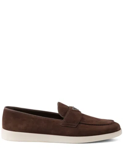 Prada Dark Brown Suede Loafer