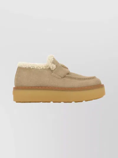 PRADA SUEDE LOAFERS FEATURING PLATFORM SOLE