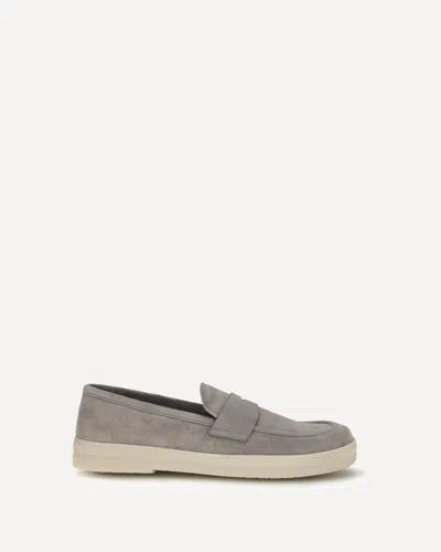 Prada Suede Loafers In Gray