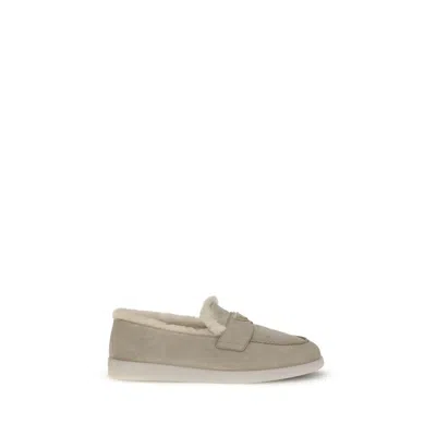 Prada Suede Loafers In Neutral