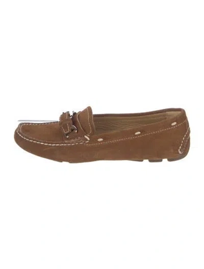 Pre-owned Prada Suede Loafers In Neutrals