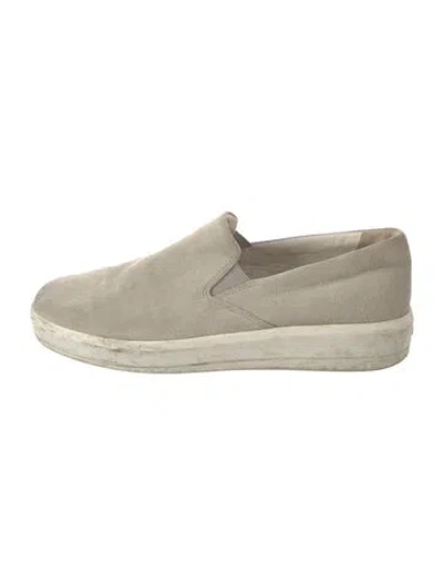 Pre-owned Prada Suede Loafers In Neutrals