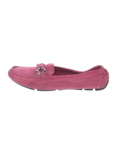 Pre-owned Prada Suede Loafers In Pink
