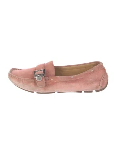 Pre-owned Prada Suede Loafers In Pink