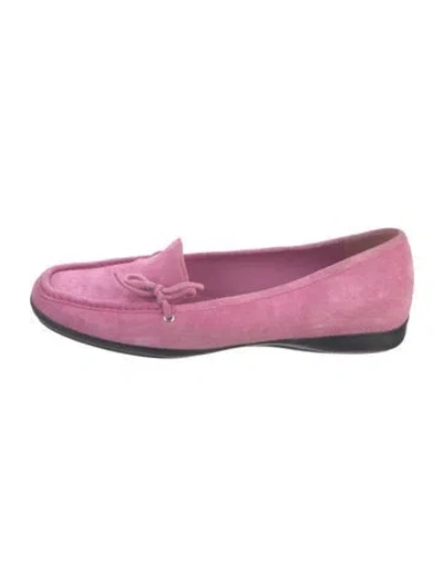 Pre-owned Prada Suede Loafers In Pink