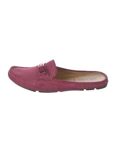 Pre-owned Prada Suede Loafers In Pink