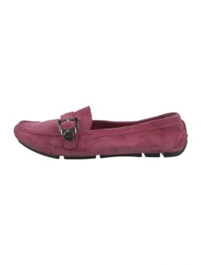 Pre-owned Prada Suede Loafers In Pink