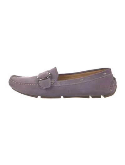 Pre-owned Prada Suede Loafers In Purple