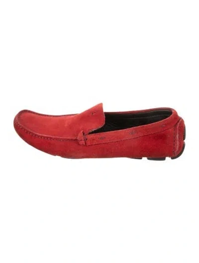Pre-owned Prada Suede Loafers In Red