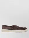 Prada Suede Loafers Round Toe Rubber Sole In Multi