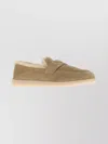 Prada Logo Plaque Slip-on Loafers In Nude
