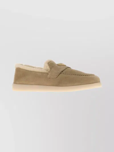 PRADA SUEDE LOAFERS RUBBER SOLE
