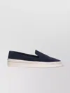 Prada Suede Loafers With Espadrille Sole And Round Toe In Blue
