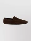 Prada Suede Loafers With Flat Sole And Round Toe In Brown