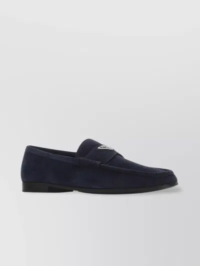 PRADA SUEDE LOAFERS WITH SQUARED TOE