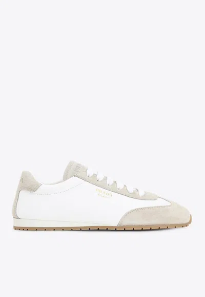 PRADA SUEDE LOW-TOP SNEAKERS