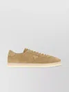Prada Suede Low-top Sneakers Rubber Sole In Neutral