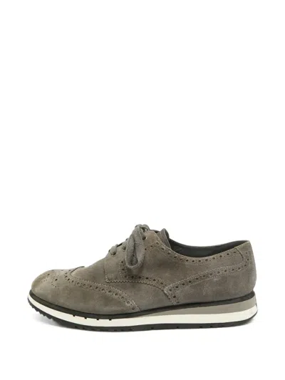 Pre-owned Prada Suede Low-top Sneakers In Grey