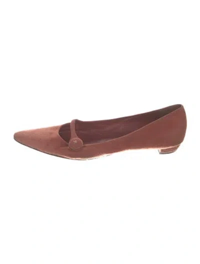 Pre-owned Prada Suede Mary Jane Flats In Pink