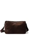 Prada Suede Shoulder Bag In Brown