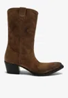 Shop Prada Suede Mid-calf Boots
