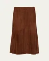 Prada Suede Midi Skirt In Palissandro