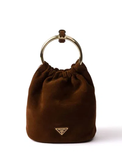 Prada Suede Mini-bag In Brown