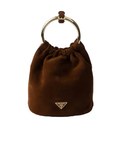 Prada Suede Mini-bag In Brown