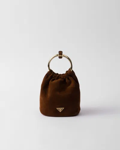 Prada Suede Mini-bag In Cocoa Brown