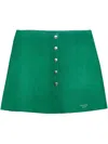 Prada Suede Miniskirt In Green