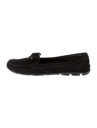 Pre-owned Prada Suede Moccasins In Black