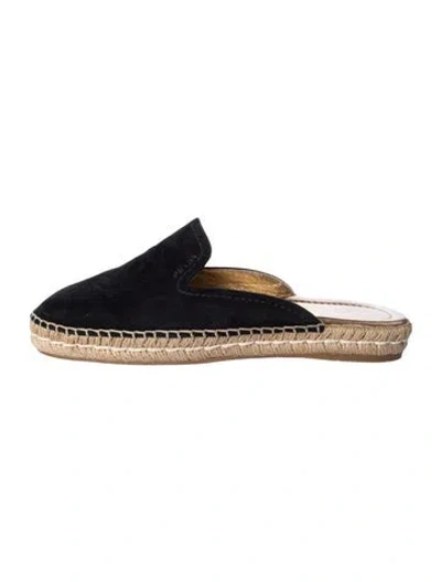 Pre-owned Prada Suede Mules In Black