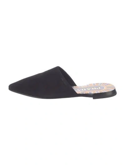 Pre-owned Prada Suede Mules In Black