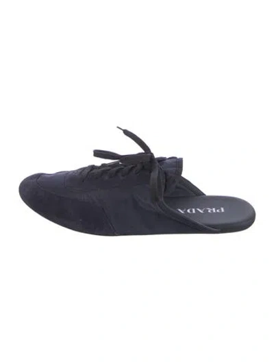 Pre-owned Prada Suede Mules In Blue