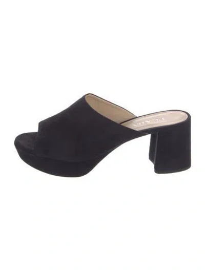 Pre-owned Prada Suede Mules In Blue