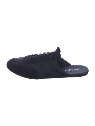 Pre-owned Prada Suede Mules In Blue