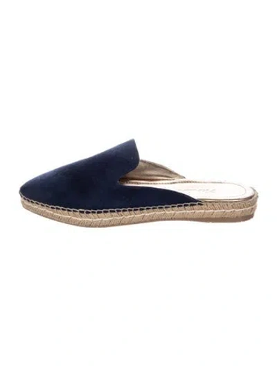 Pre-owned Prada Suede Mules In Blue